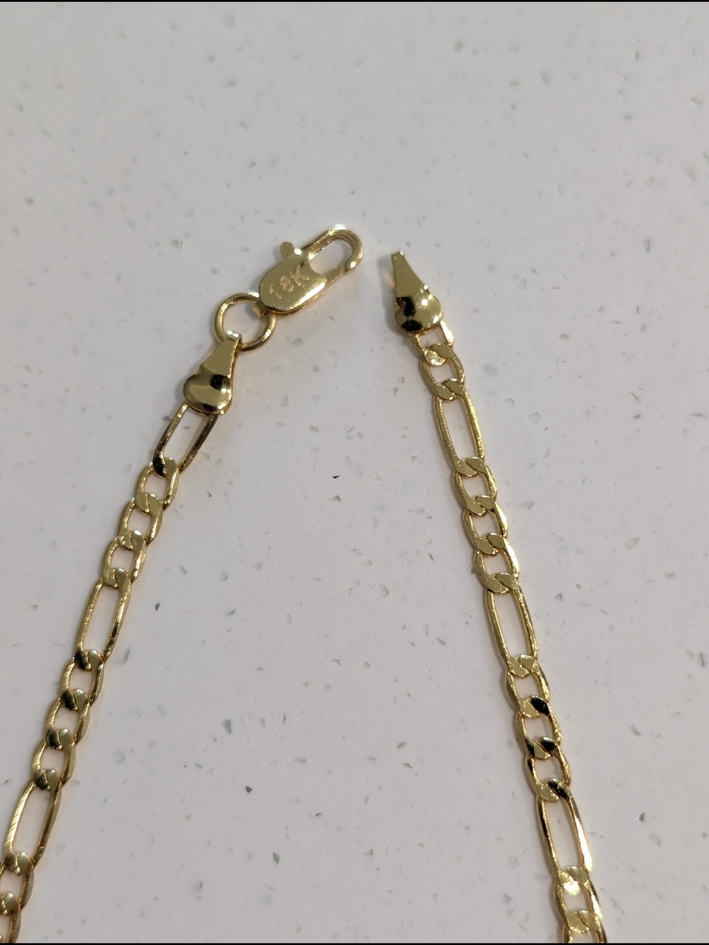 18K Gold Plated Classic Gold Figaro Chain Necklace